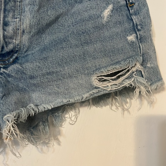 Agolde Denim Shorts Parker Jean Shorts Button Fly Distressed Womens 27 - Picture 4 of 7